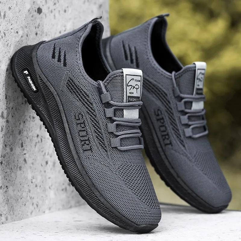 Mode Herren Neue Atmungsaktive Schuhe Lässige rutschfeste Mesh-Schuhe Mode bequeme Sneaker Trendige leichte Herren Sportschuhe Homme Zapatos