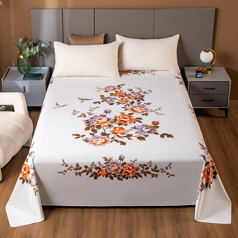100% Cotton Vintage Bed Sheet Set, Thickened for Single/Double Bed - Classic Old Shanghai Design