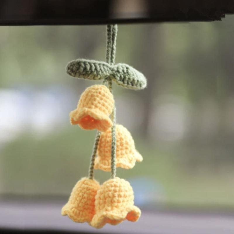 Hanging Decors Cute Bellflower Ornament for Backpacks Keychains Knitted Pendant