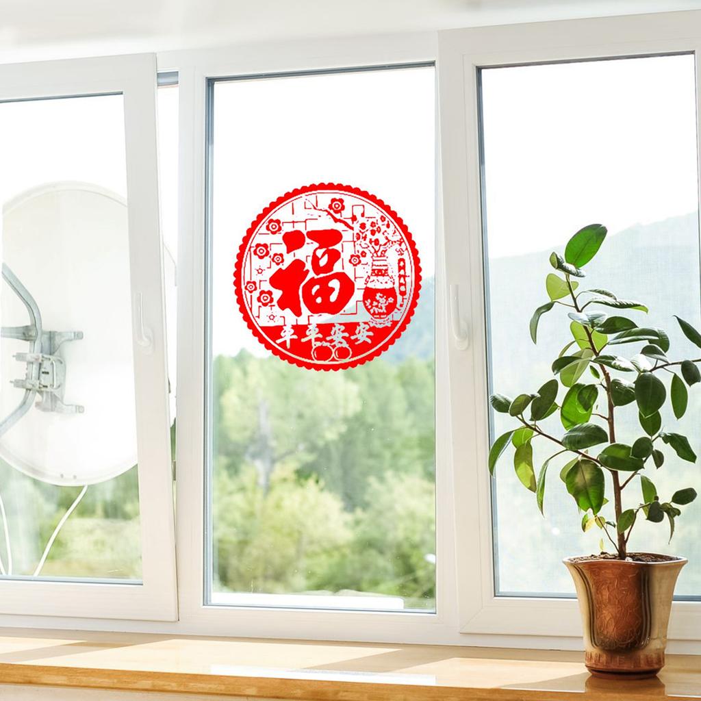 Fönsterdekaler Statisk Film Kinesiskt Nyår Fönsterdekaler Röd Vårfest Fönsterdekorationer