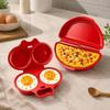 Microwave Eggs Cooker Set with Two-Well Poaching Tray, Lidded Eggs Maker, and Polypropylene Molded Construction for Eggs Dishes