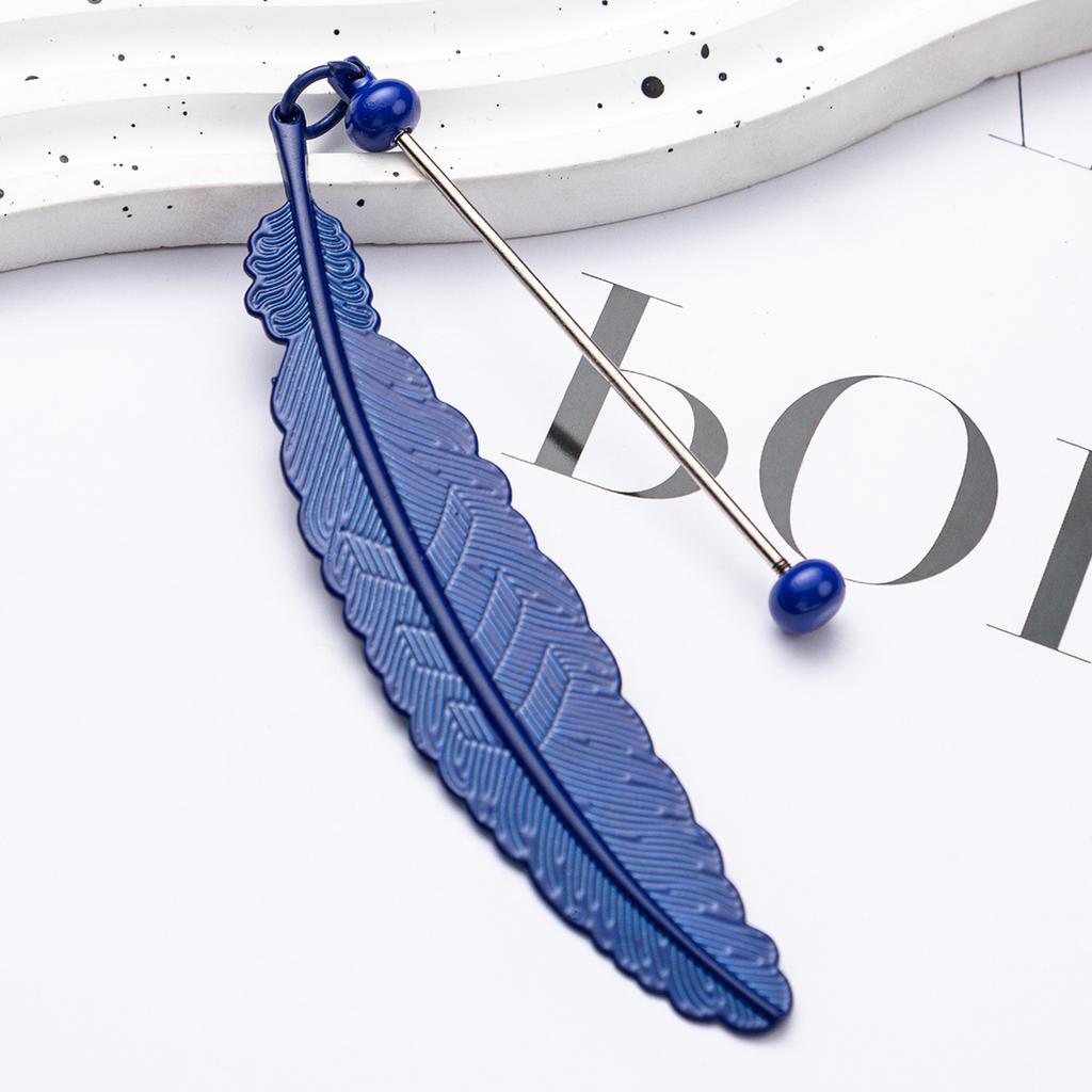 Funny Diy Beaded Feather Bookmark Children Student Reward Metal Book Mark Book Spare Parts Accessories Reading Stationery Gift