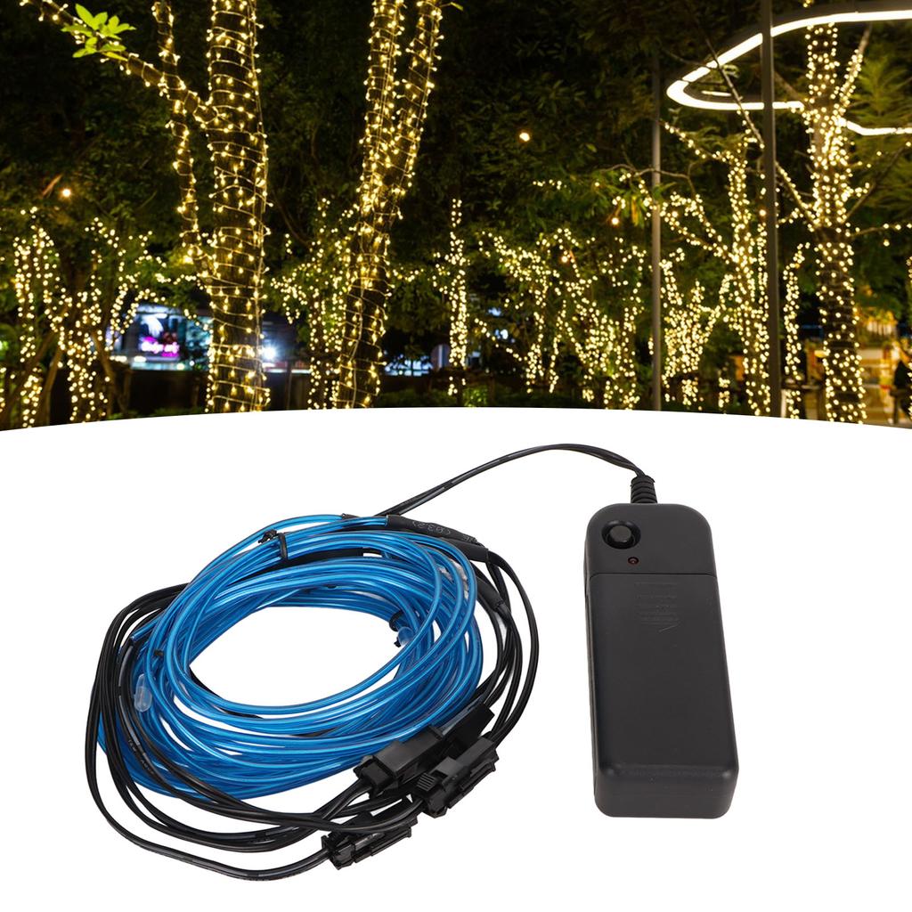 Blue EL Wire Noise Reduction Bendable Decorative 5 In 1 Neon Light Wire for Car Halloween Christmas