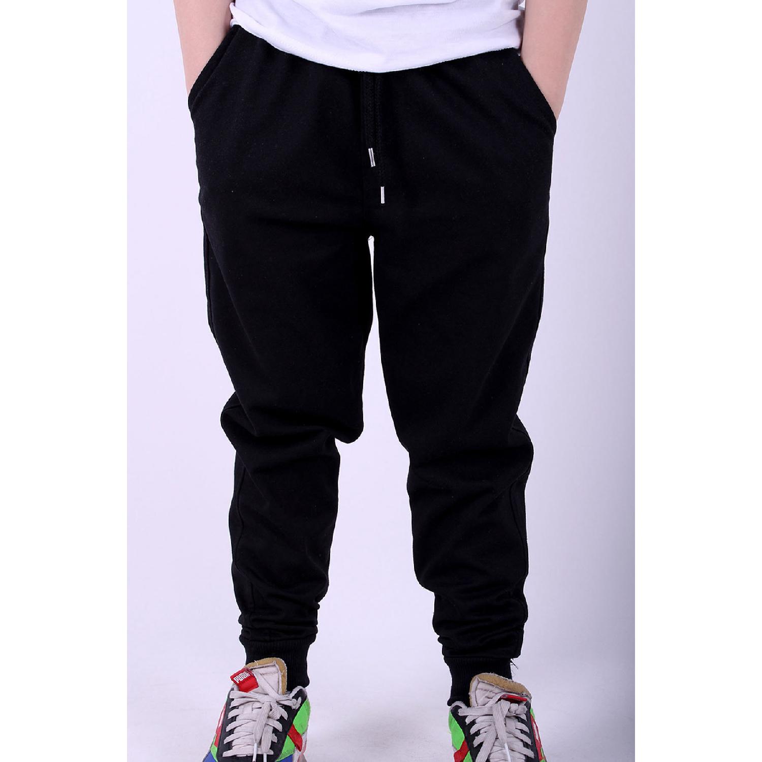 

Черный прямой спортивный костюм с двойными карманами 4 YAŞ