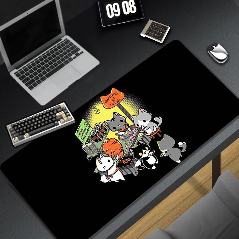 Cute Cat Large Mouse Pad Gamer Kawaii Gaming Accessories Deskpad Play Mats Anime Office Mini Pc Xxl Mousepad Table Desk Carpet