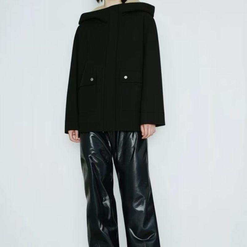 Arrival Fashion Wind Foreign Trade Women's Clothing Stylish Simple and Versatile Fleece-lined Hooded All-Matching Thickened Parka Cotton-Padded Jacket