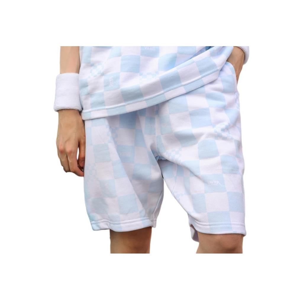 Vans Checkerboard Drawstring Sports Straight Leg Shorts Unisex Shorts Blue VN0A7PZDBSS