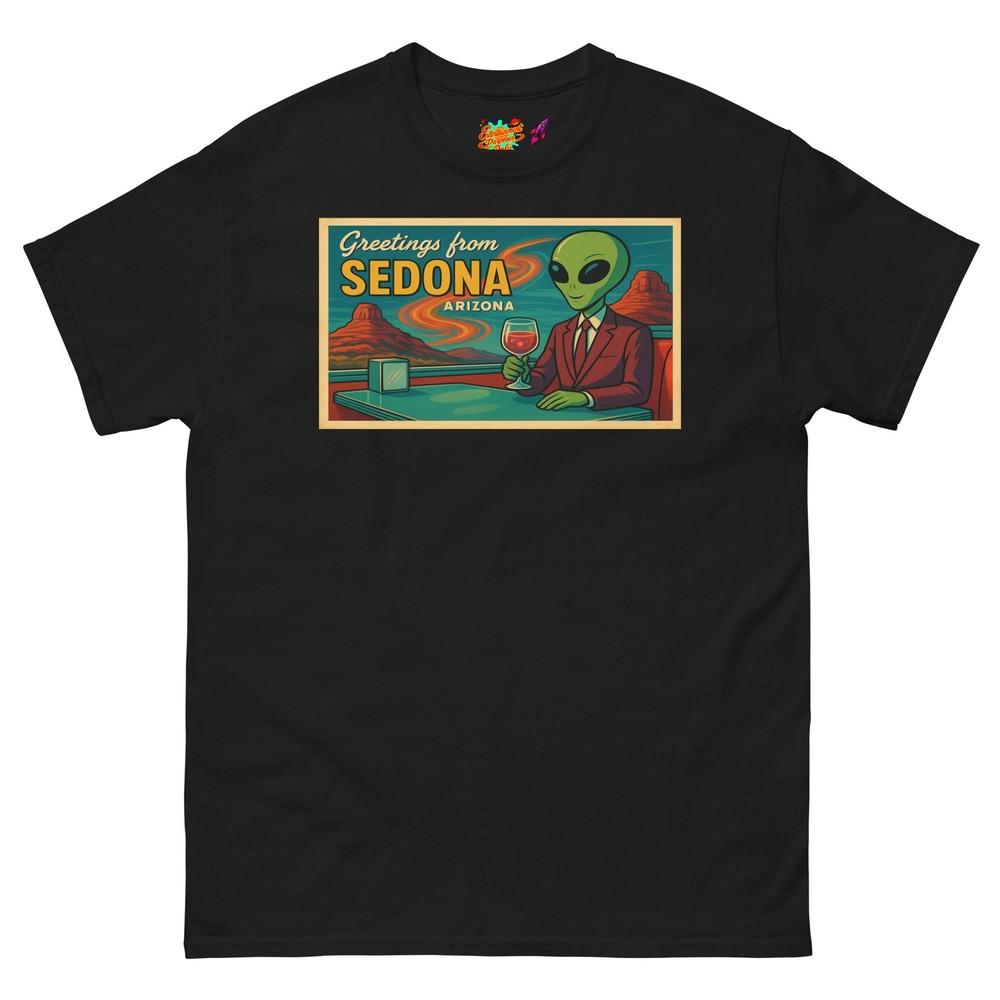 

Take Me to Your Sommelier Sedona Arizona Wine Alien UFO Pop Art T Shirt 4XL