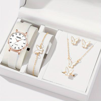 1pc Luxury Women's Quartz Watch Fashion Analog Wrist Watch & 5pcs Jewelry Set, Gift for Women