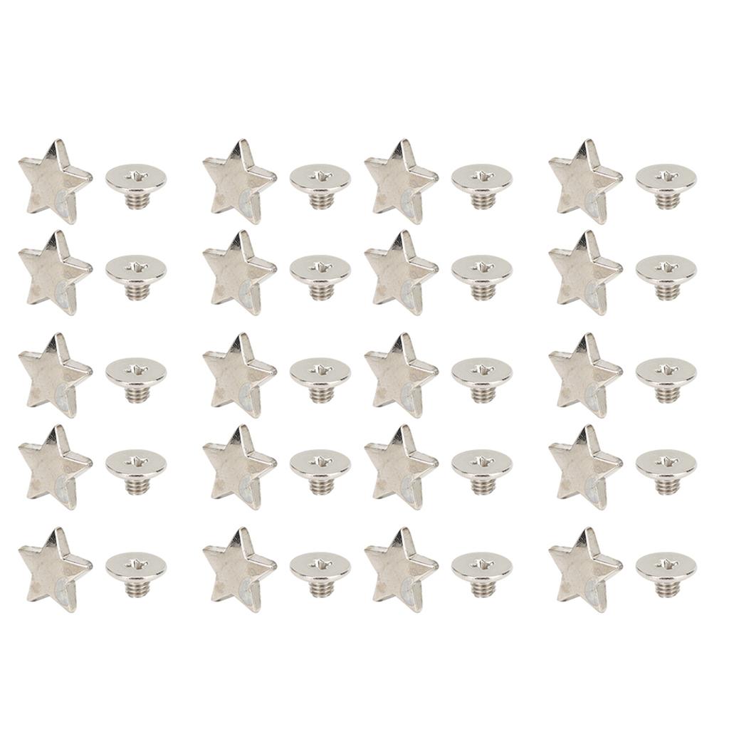 20Pcs Star Shape Rivet Stud Button DIY Clothes Shoes Decoration Accessories with Screws