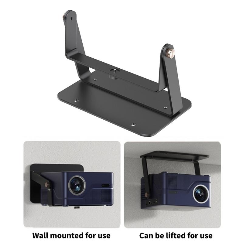 360 Rotating Metal Projector Bracket Double Rod Wall Ceiling Installation 210° Angle Adjustment Multiple Device Support