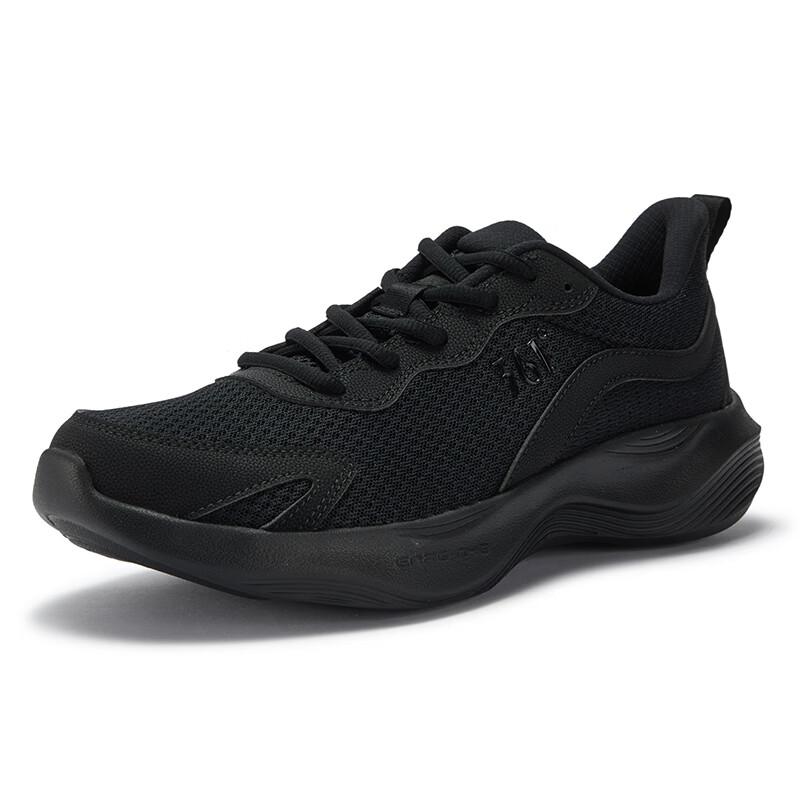 361° Men's Black/Gray Breathable Soft Elastic Thick Sole Shock Absorption Casual Running Shoes Cm