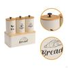 Kitchen Canisters Set Coffee Tea Sugar Container Portable Farmhouse Food Jars Counter Bread Box for