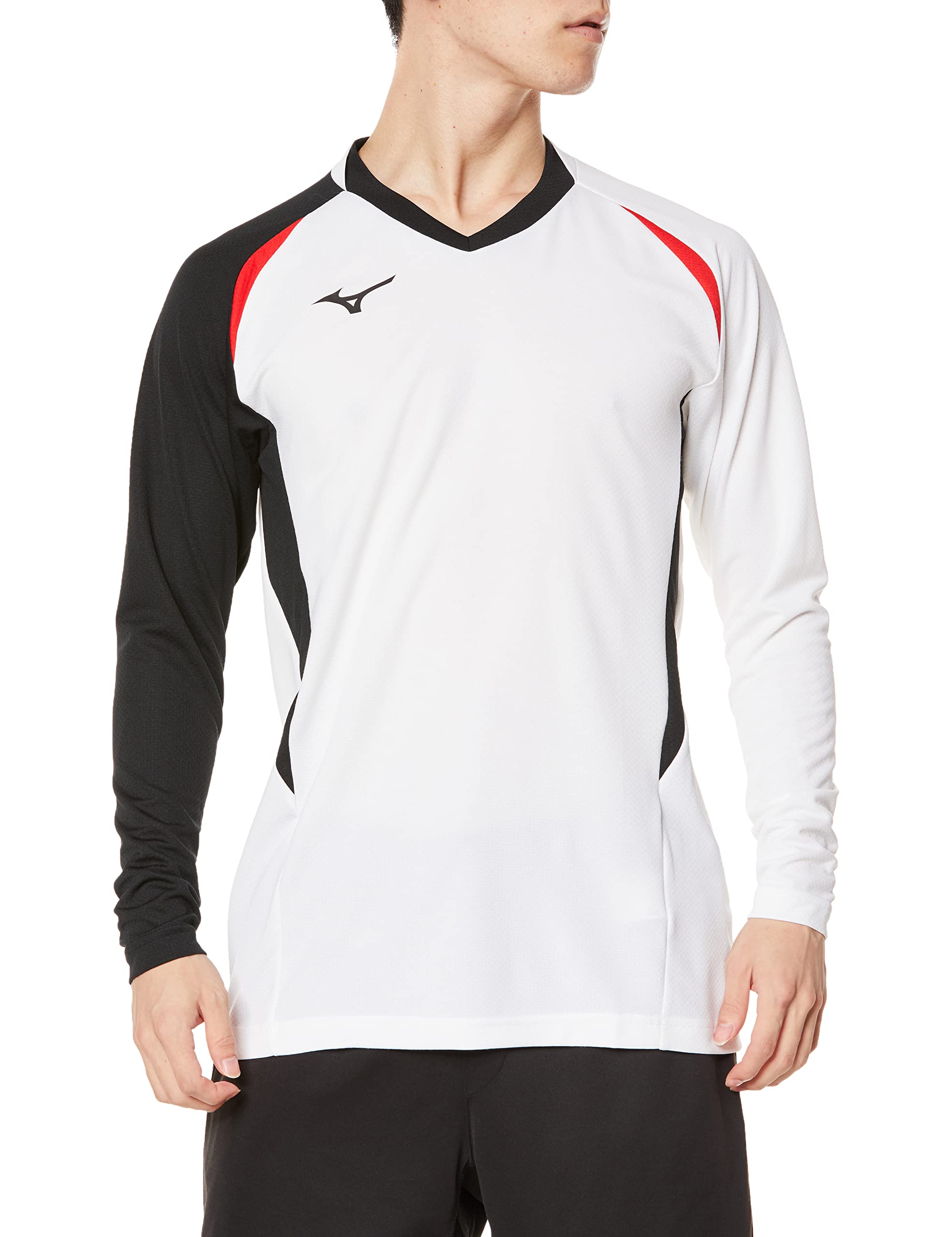 

Volleyball Game Shirt, Long Sleeve, Moisture-Wicking, Quick-Drying, Junior Available, V2MA2122, Unisex, White x Black x Chinese Red, Size L
