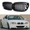 E4 Matte Black Double Stripe Grille, 1 Pair for 2003-2006 BMW 3 Series (Parts: 51137064317, 51137064318)