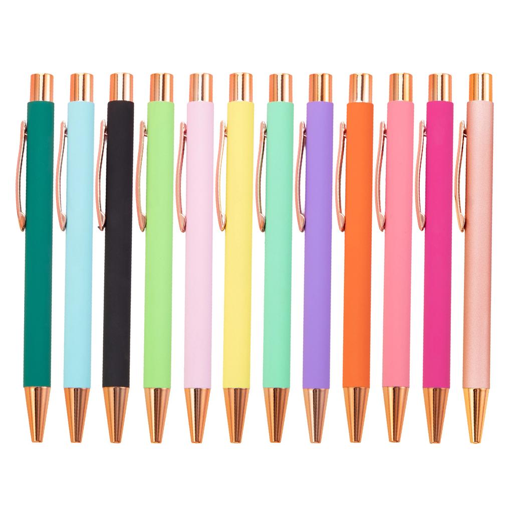 Retractable Ballpoint Pen 1.0mm Writing Pen Metal Ballpoint Pen Black Ink Stationery Pen for Student Teacher