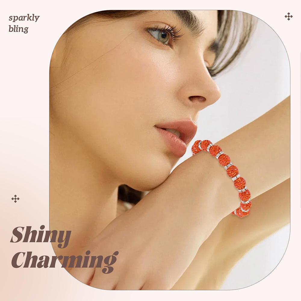 100 Stück 10mm Strassperlen Orange Glänzend Rund Shamballa Kugel Set zum Basteln