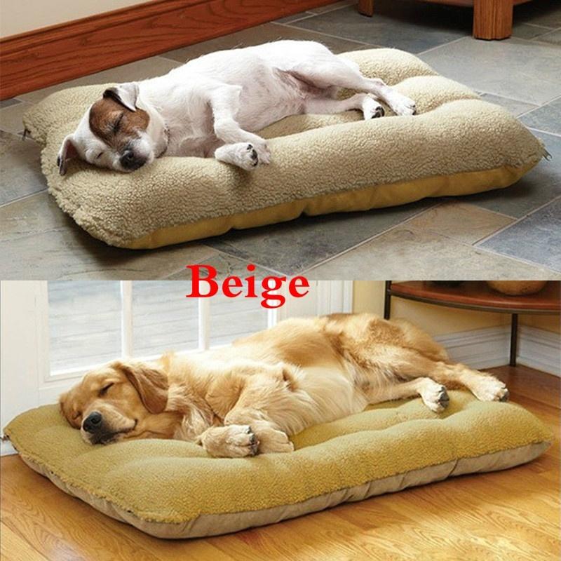 Winter Dog Bed Mattress Thicken Pet Cats Cushion Soft Warm Fleece Detachable Washable Small Medium Large Dogs Mat Pad