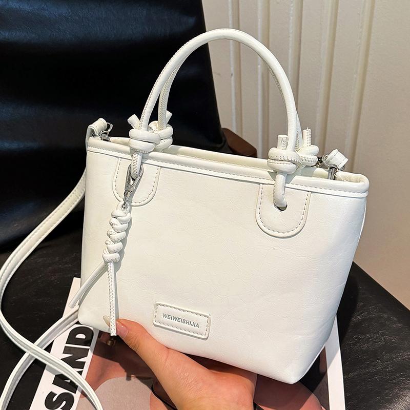 Fashion Versatile Red Handbags For Women  New Simple PU Leather Crossbody Bags Shopping Commuting Female Bucket Purses