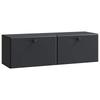 Wall Mounted TV Cabinet 98 X 31 X 30 Cm Black Particleboard