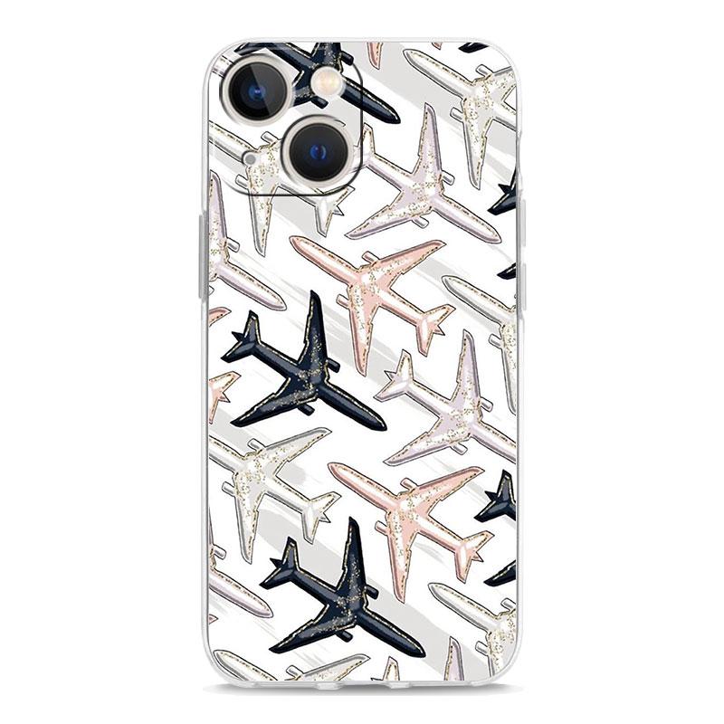 Phone Case For iPhone 17 Air Cases iPhone 16 15 12 13 14 Pro Max SE 7 8 Plus iPhone11 Clear Soft Cover Airplane Pattern