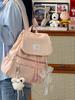 Schoolbag Korean ins milk mist blue yarn with lace bow drawstring backpack sweet little fairy traveling shopping small backpack