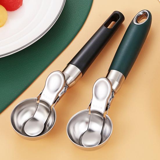 Pohodlná rukojeť Naběračka na zmrzlinu se zařízením na vybírání kuliček Otvor pro zavěšení Multifunkční Nerezová lžíce na těsto na sušenky Nástroj na dezerty