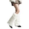 Fuzzy Faux Furs Leg Warmers Furs Heels Long Boots Cuffs Cover Has Elastic One Pair Carnivals Boot Cover Y2K JK Uniform