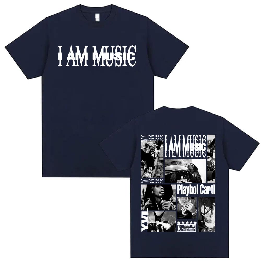 Rapper Playboi Carti I AM MUSIC Tričko s logem alba pro muže Módní Gotické Hip Hop Street Trička Unisex Letní Kulatý výstřih Topy Trička