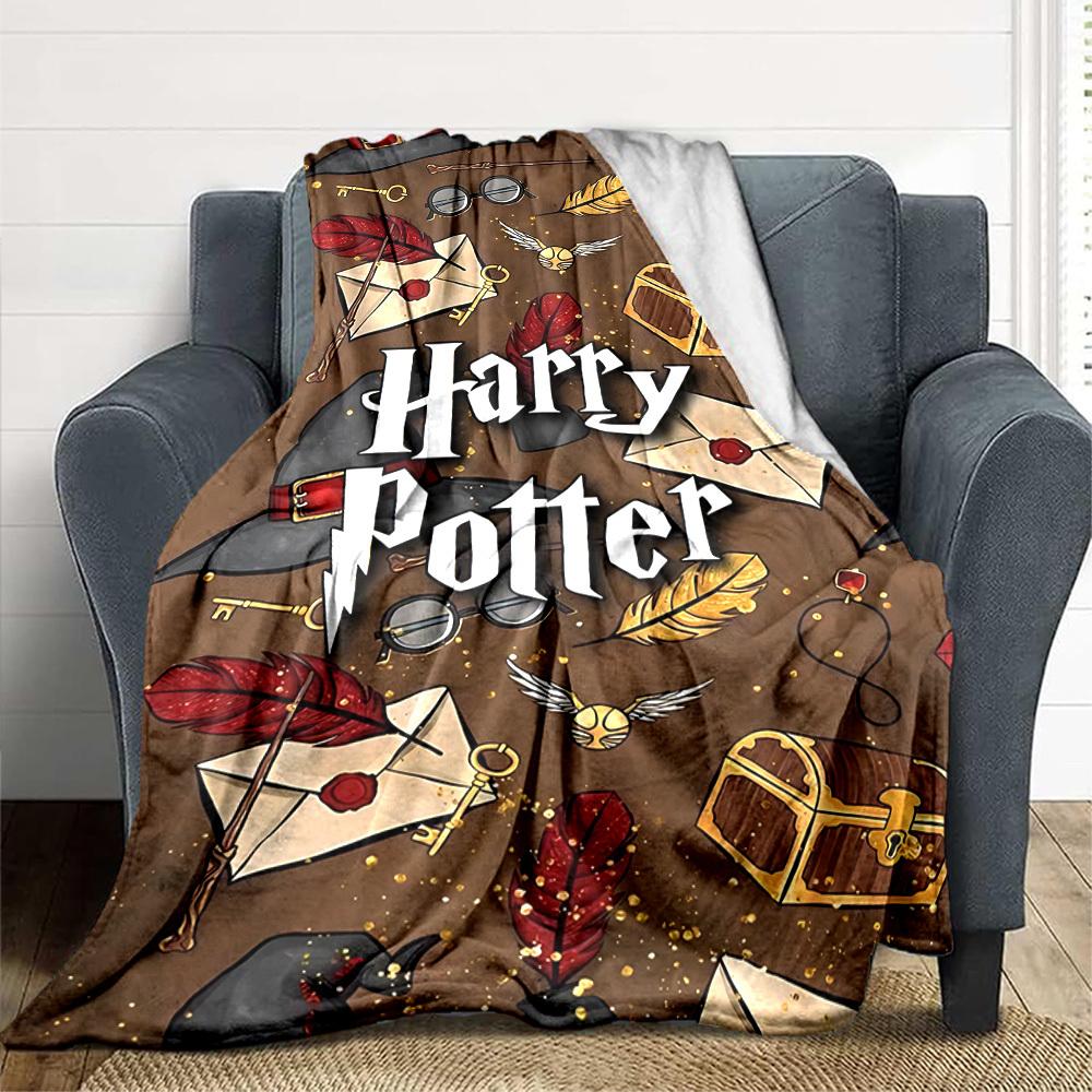 1pc Hogwarts Letter Blanket Lightweight Flannel Throw For Sofa, Bed, Travel, Camping, Livingroom, Office, Couch, Chair, And Bed