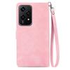 For Honor 200 Lite Zipper Wallet Case with Strap Flower Imprint PU Leather Phone Cover