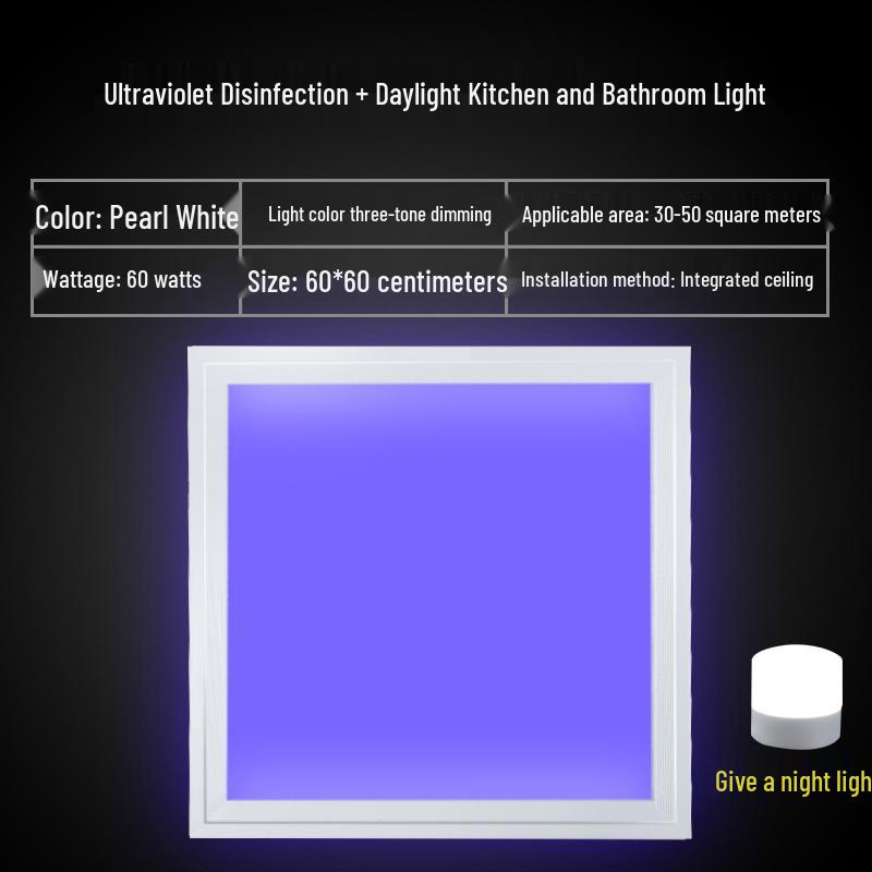 Ceiling-Mounted Ultraviolet Germicidal Panel Light for Bathroom & Kitchen
