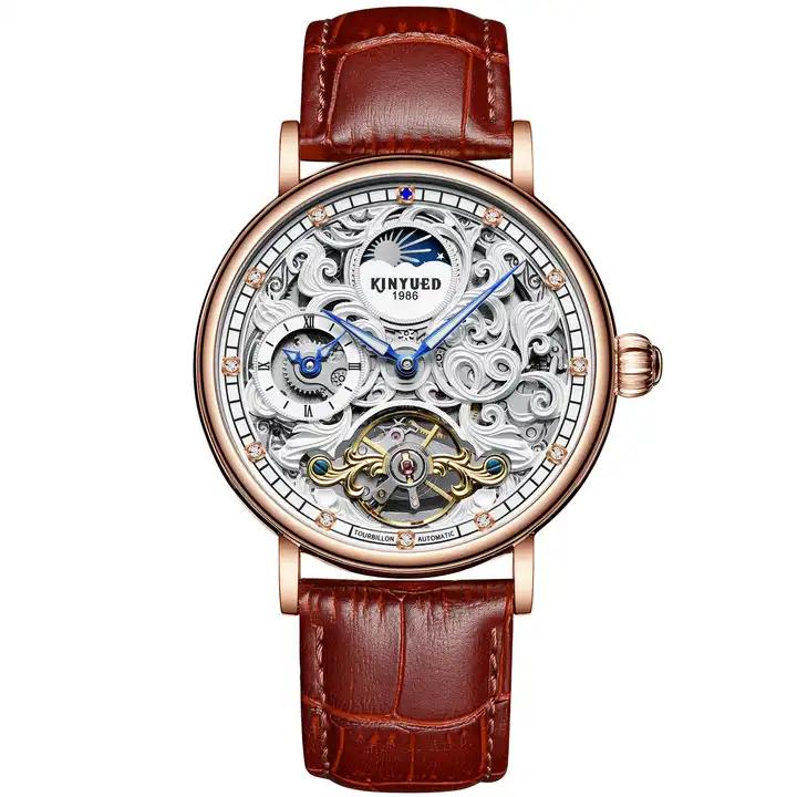 KINYUED J078 Popular Men's Mechanical Watches High Quality Leather Band Life Waterproof Automatic Men's Watch