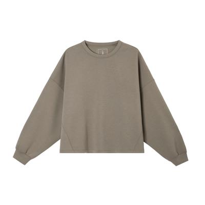 Casual Sports Simple Pullover Sweatshirt Women Sweatshirt Dark-Khaki HQ8194233