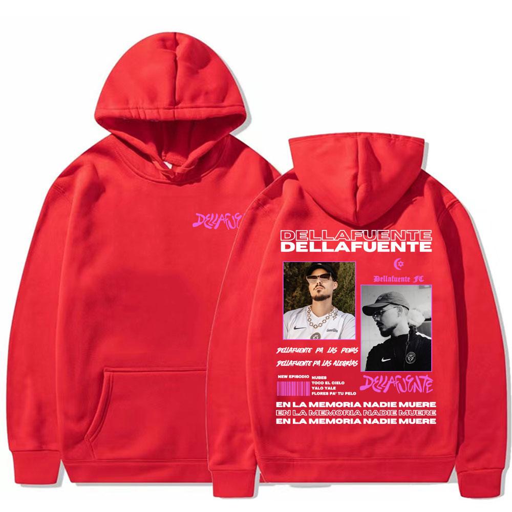 Rapper Dellafuente 2025 Tour Cover Hoodies Men Women Fashion Vintage Long Sleeve Pullovers Casual High Quality Sweatshirt Hoodie