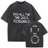 Kiss All The Time Disco Occasionally  Album Vintage Washed Tshirt Men Women Clothing Fashion Hip Hop Short Sleeves T Shirts