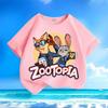 Zootopia Judy Nicky Xia's New Small-to-medium Children's Short-sleeved T-shirt,  Round-neck Casual Top