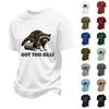 Men's Funny Animal Saying Print Vintage T-Shirt, Loose Breathable Summer Casual Top