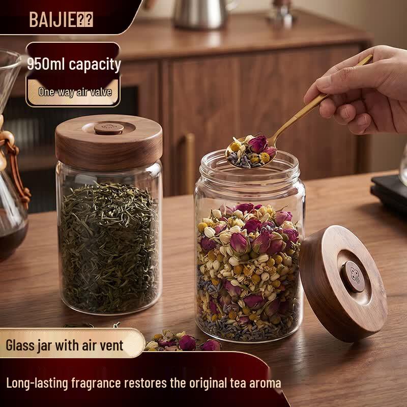 Baijie High Borosilicate Exhaust Seal Glass Storage Jar