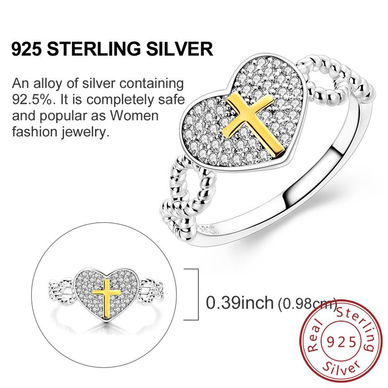 925 Silver Rings for Women Gold Shining Retro Heart Bow Star Ring Size 6 7 8 9 Wedding Anniversary Fashion Fine Jewelry