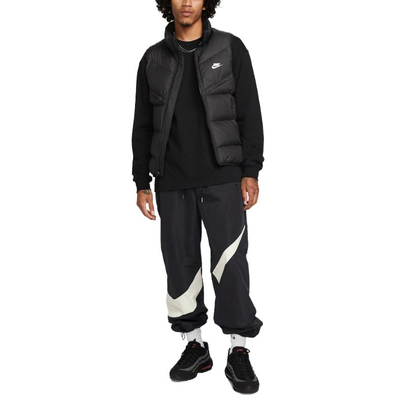 Nike Logo Potisk Stojáček Zipová Vesta Pánská Vesty Černá FB8193-010