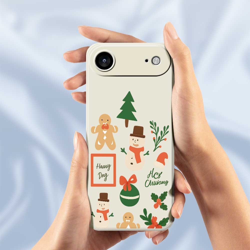 For iPhone 17 Air Case Christmas Snowman Pattern Printing Straight Edge TPU Phone Back Cover