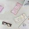 Glasses Pouch Bow Embossed Heart Pu Leather With Bow Heart Shaped Patterns Eyewear Storage Case Bow Pouch Eyewear Accessory