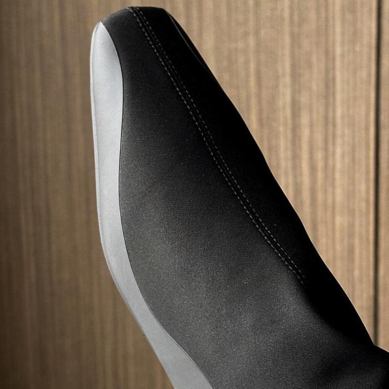 

Minimalist row style versatile leg boots elastic thin boots women s stockings boots square head flat bottom but knee long boots 40 чорний