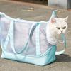 Nylon-Netz-Haustiertransporttasche für Katzen, atmungsaktiv, klares Fensterdesign, leicht zu reinigen und zu tragen, Reiseausrüstung
