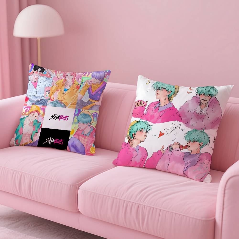 Saja Boys Kpops D-Demon H-Hunters Pillow Case Pattern Printed Pillowcase For Living Room Sofa Cushion Cover & Bedroom Decor