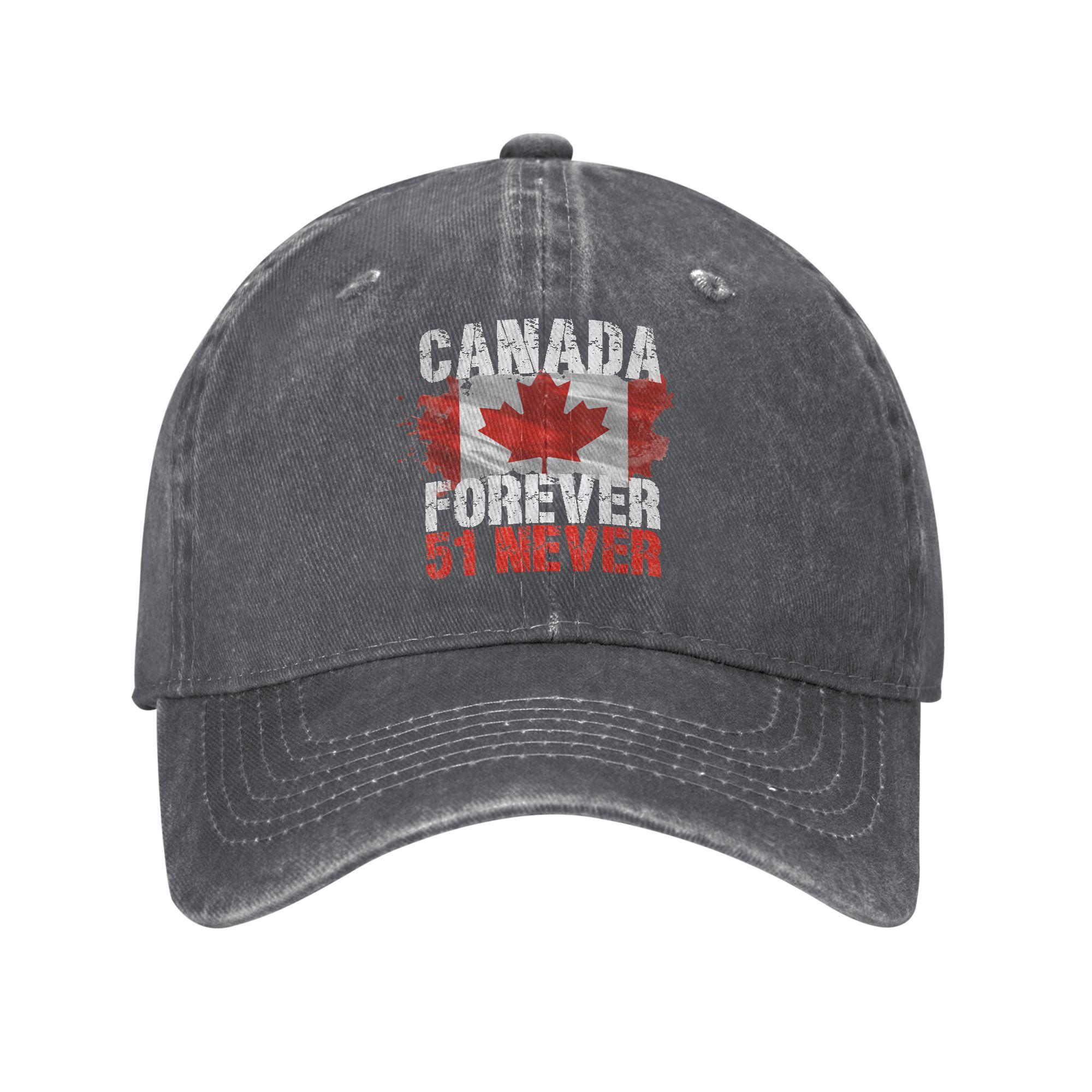 

Повседневные бейсболки Casual Never 51st State Canada Forever для мужчин и женщин, потертая джинсовая кепка-снэпбек, уличные регулируемые кепки Adjustable
