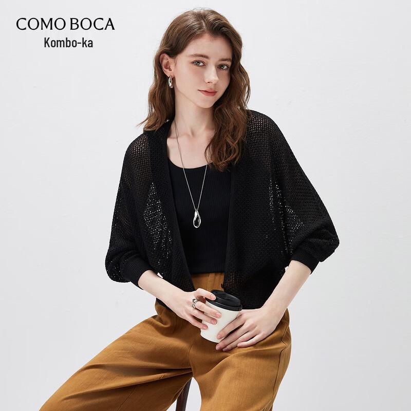 Kemengboka Women's Batwing Openwork Linen Blend Cardigan