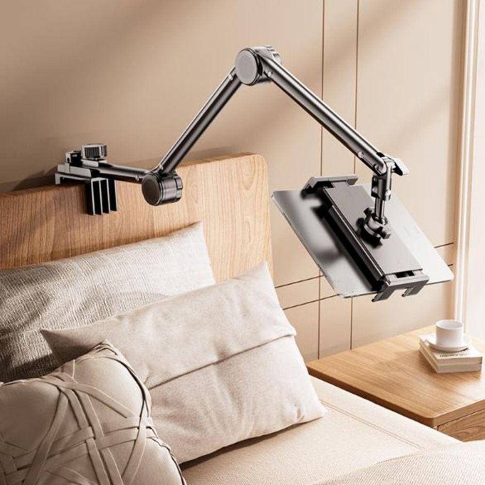 Carbon Steel Phone Tablet Holder 360° Rotating Mobile Tablet Mounting Stand Pad Tablet Bracket Bed