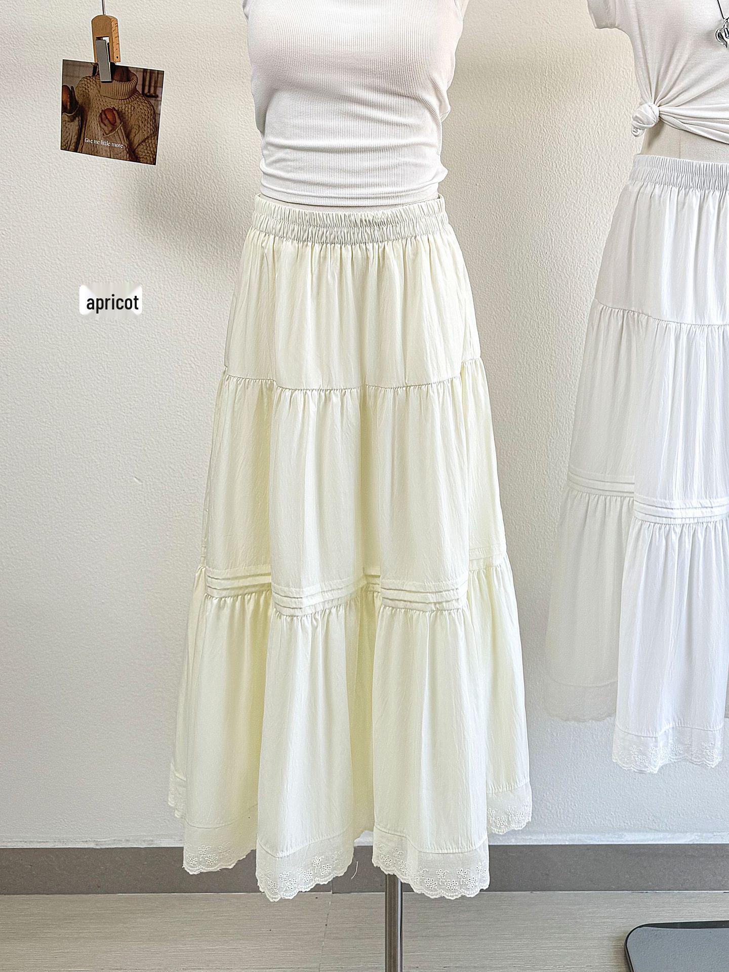

2026 Spring/Summer Crochet Hollow Beach Dress, Patchwork A-line Skirt with Large Hem. One Size абрикосовий